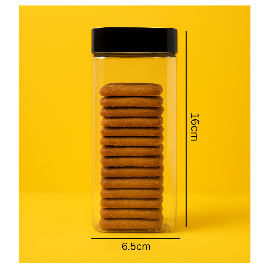 PET SEALABLE RECTANGLE  SHAPE 6.5*6.5*16 CM 550 ML  (1 PC)