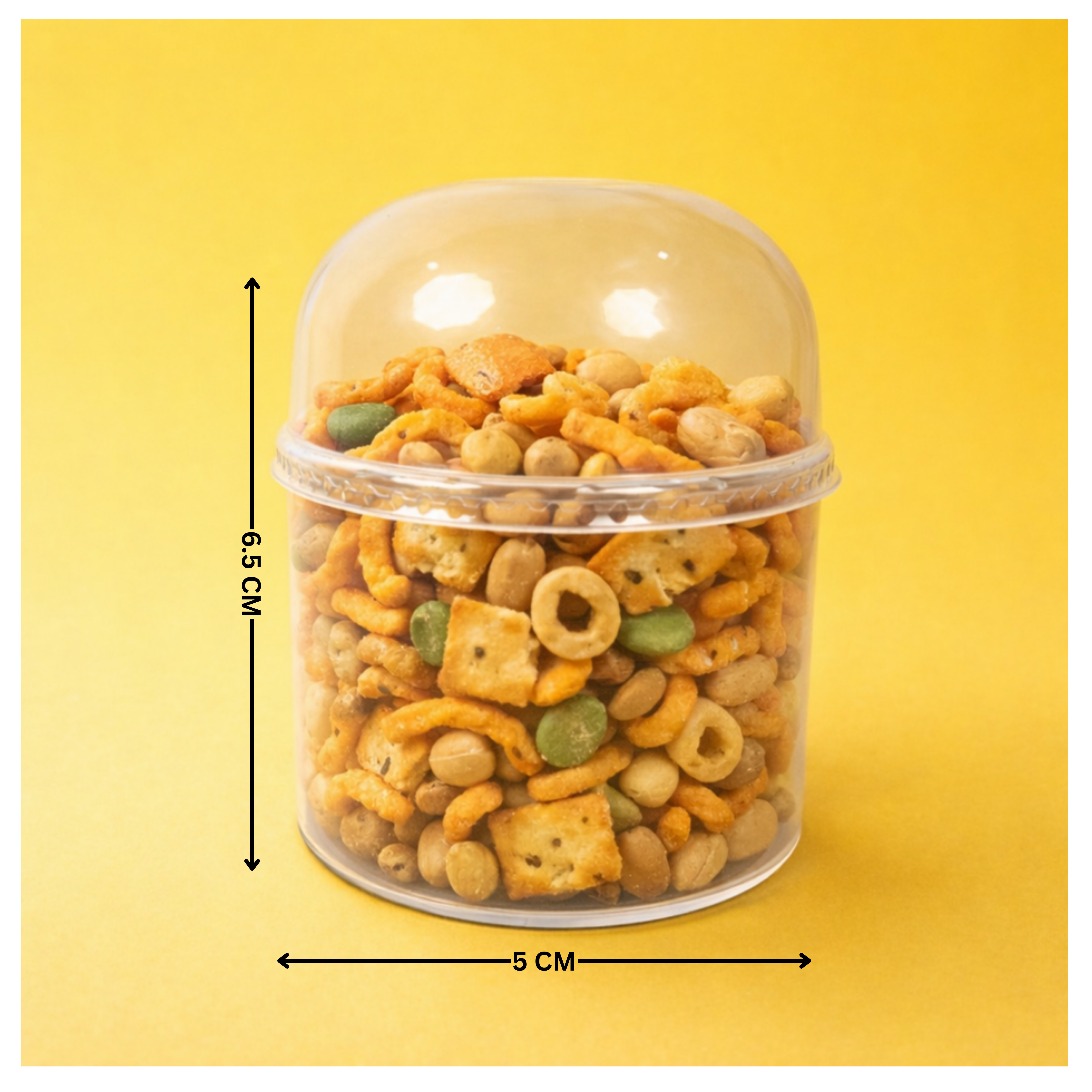 PLASTIC DESSERT CUP WITH  LID 6.5*5 CM 160 GM (1 PC)