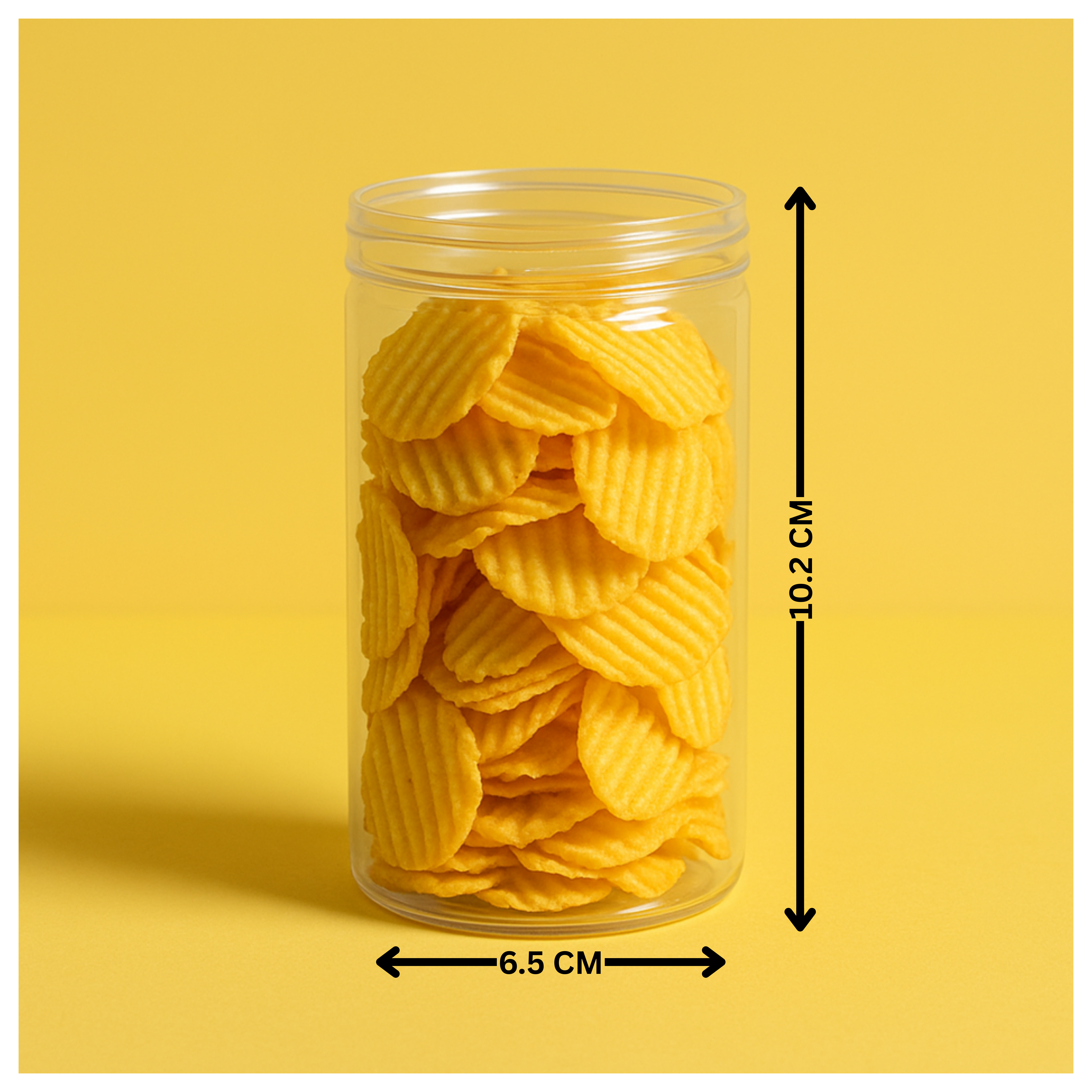 PET TRANSPARENT AIR TIGHT  KEEPER JAR ROUND SHAPE  6.5*10.2 CM 300 ML (1 PC)