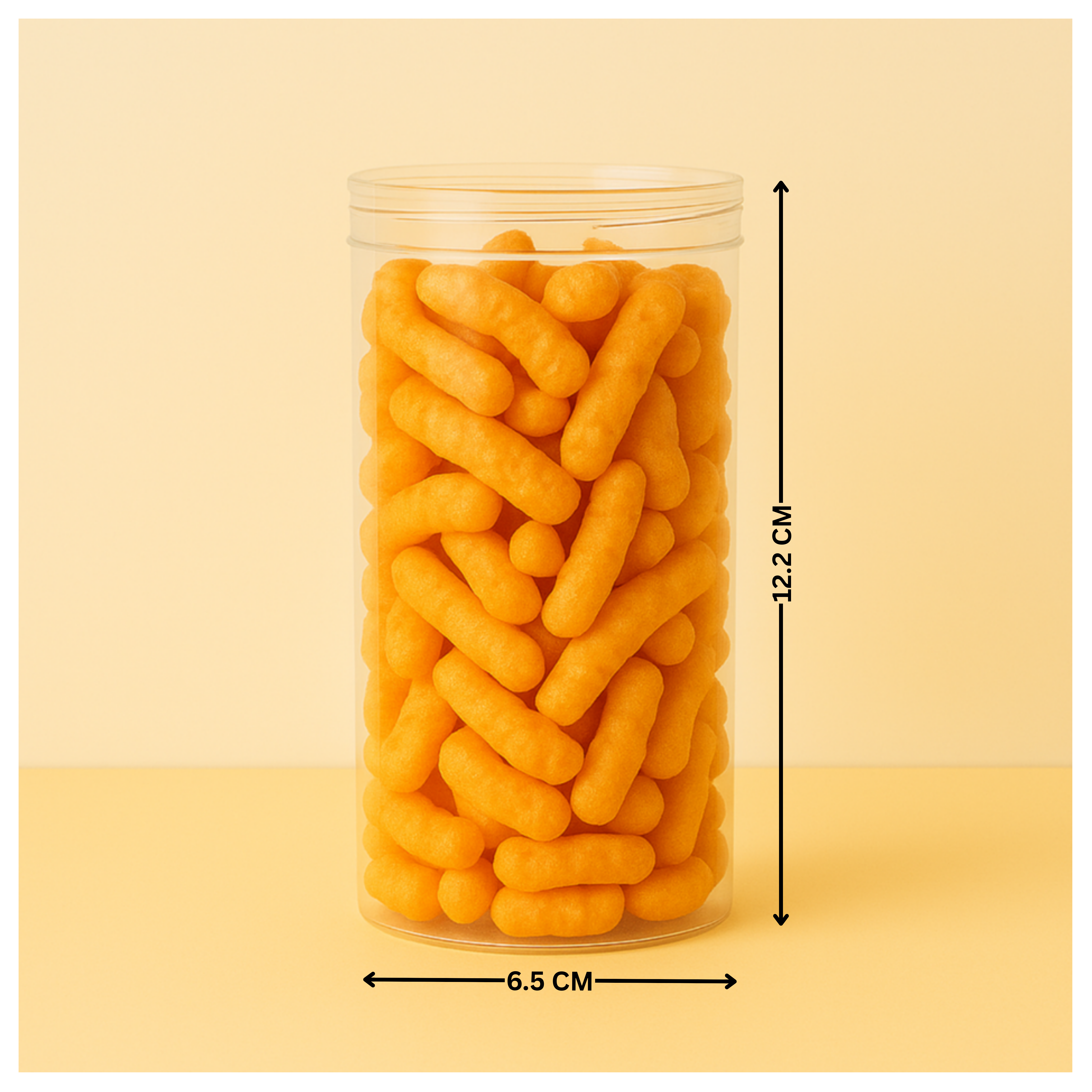 PET TRANSPARENT JAR AIR  TIGHT KEEPER ROUND SHAPE  6.5*12.2 CM 360 ML (1 PC)