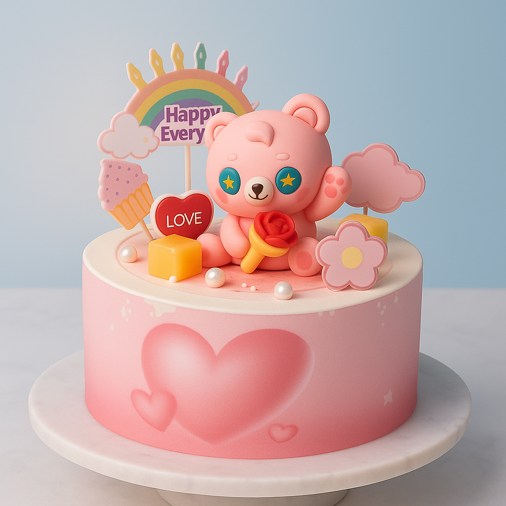 THE VALENTINE  BEAR CAKE(25319)