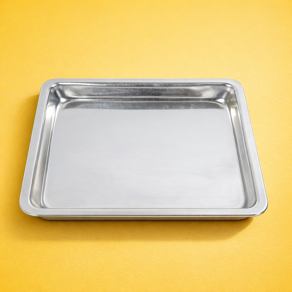 STAINLESS STEEL  RECTANGLE SHAPE  BAKING TRAY 7.5*5. 5 INCH (1 PC)