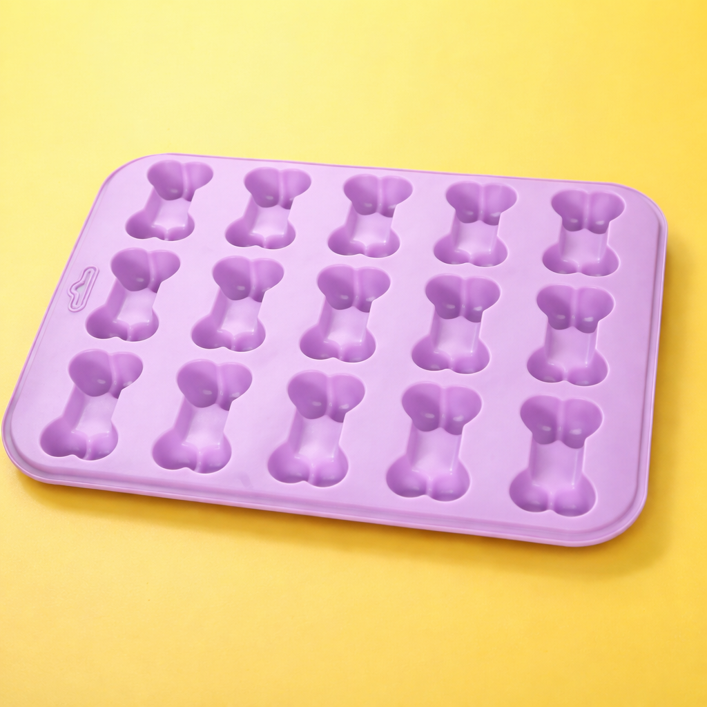 SILICONE  CHOCOLATE  MOULD PUPPY PAW  AND BONE SHAPE  18 CAVITY (1 PC)