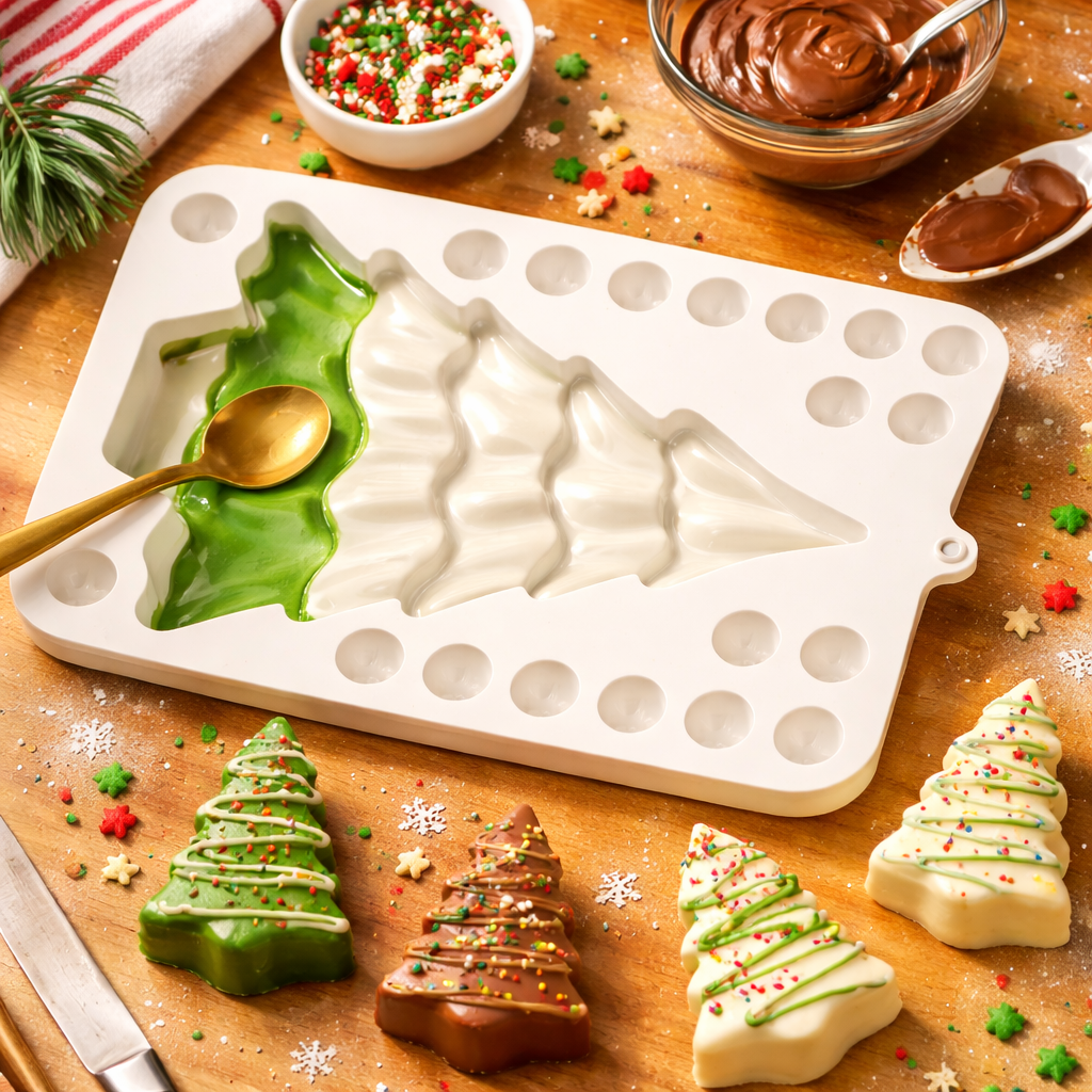 SILICONE MOULD  CHRISTMAS TREE  SHAPE 1 CAVITY (1  PC)