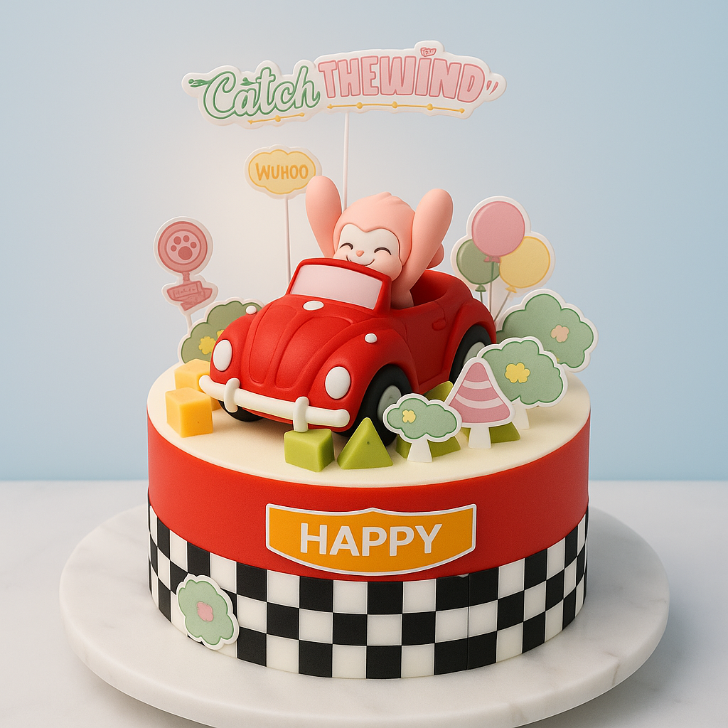 Catch The Wind – Red Car Monkey (25208)