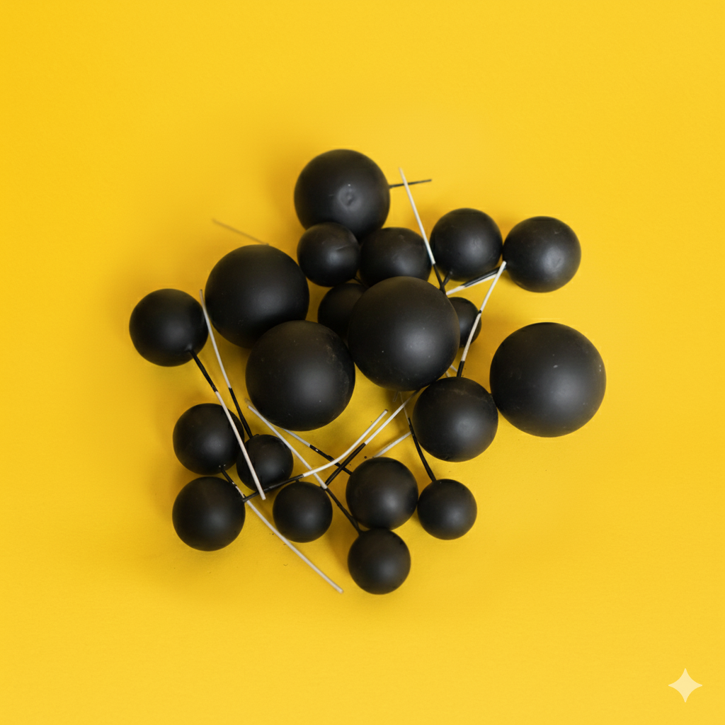 CAKE DECORATION  OR FAUX BALL  BLACK (PACKET OF  20 PCS)