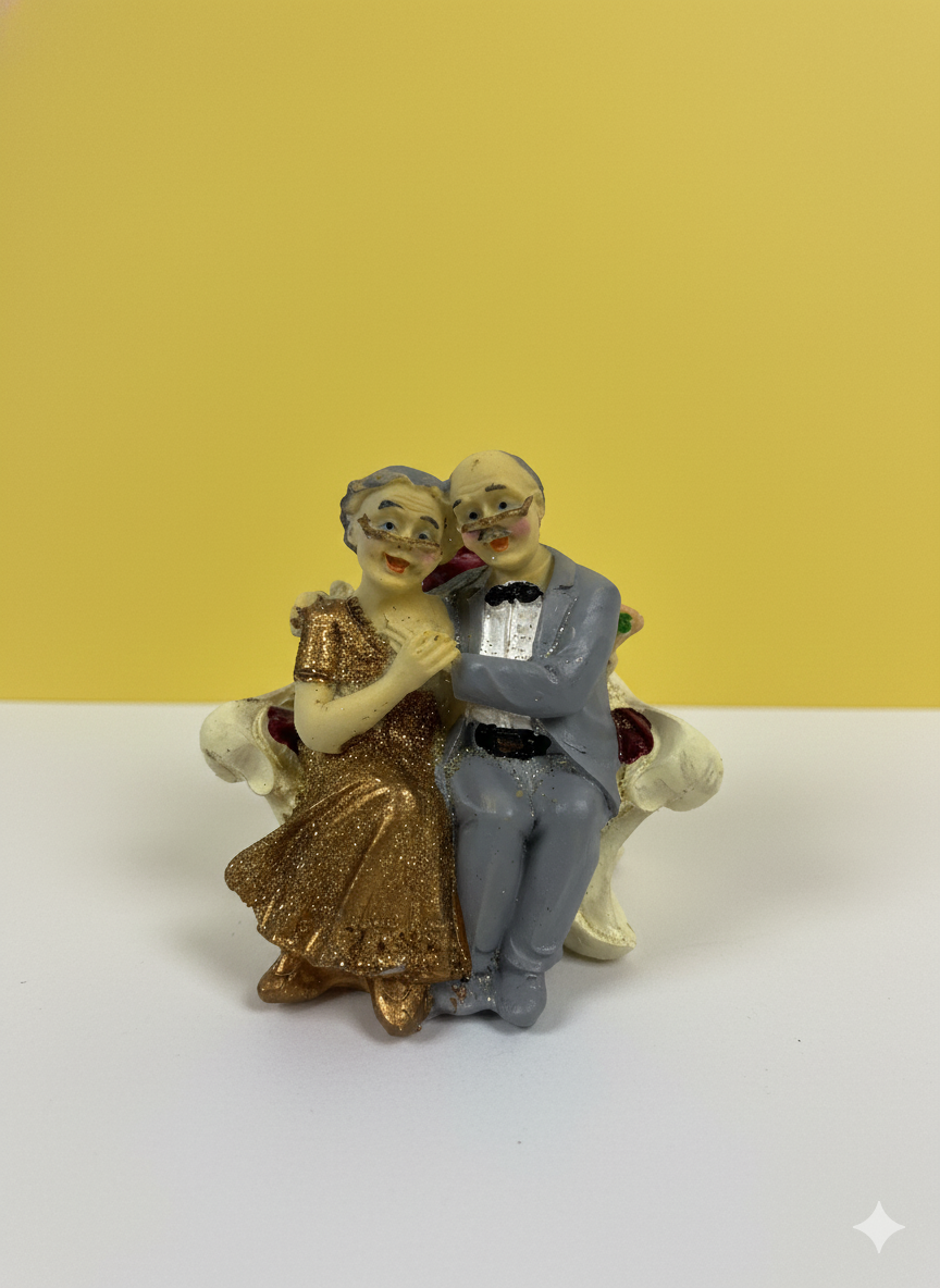 CAKE TOY STATUE  EVER GREEN COUPLE  50 TH WEDDING  ANNIVERSARY 1 PC