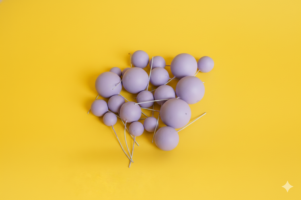 CAKE DECORATION  OR FAUX BALL  DARK PURPLE  (PACKET OF 20 PCS)