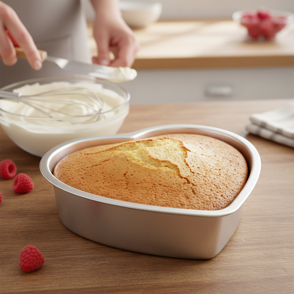 STAINLESS STEEL  HEART SHAPE  CAKE MOULD 8*2  INCH (1 PC)