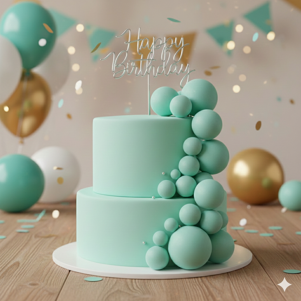 CAKE DECORATION  OR FAUX BALL  LIGHT GREEN  (PACKET OF 20 PCS)