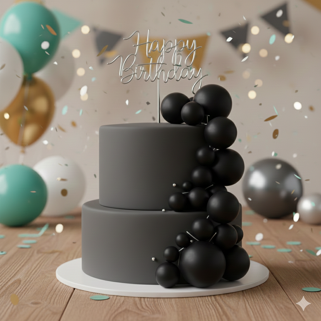 CAKE DECORATION  OR FAUX BALL  PREMIUM BLACK  (PACKET OF 20 PCS)