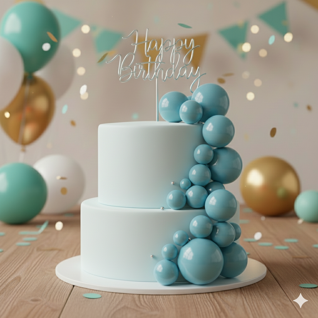 CAKE DECORATION  OR FAUX BALL SKY  BLUE (PACKET OF  20 PCS)