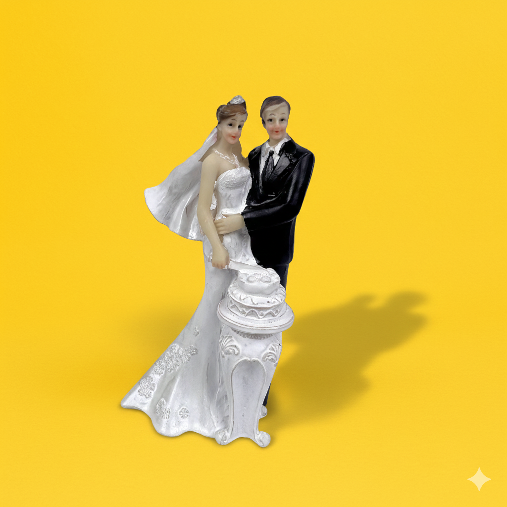 CAKE TOY STATUE  WEDDING COUPLE ON  BIKE 1 PC