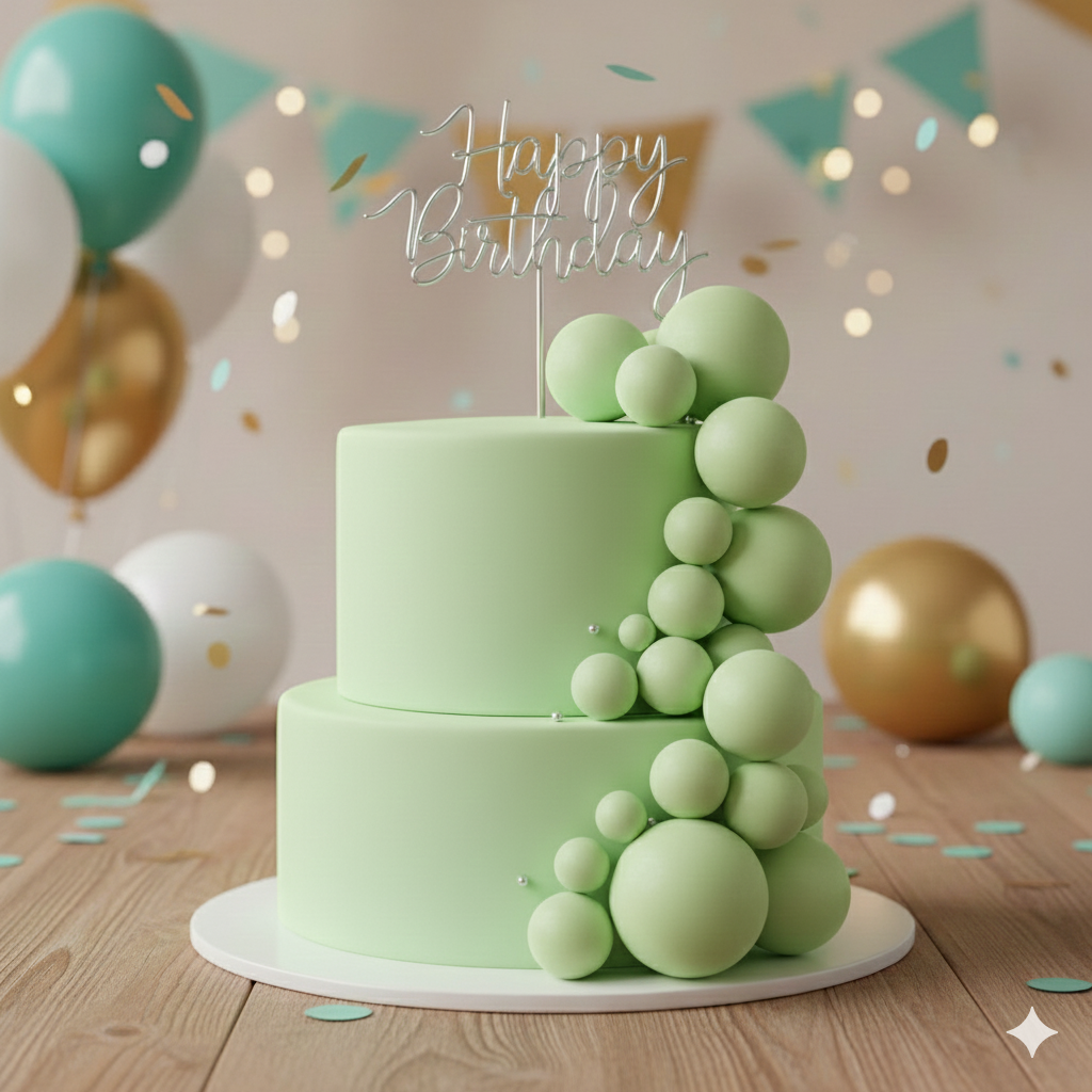 CAKE DECORATION  OR FAUX BALL  PREMIUM PARROT  GREEN (PACKE)