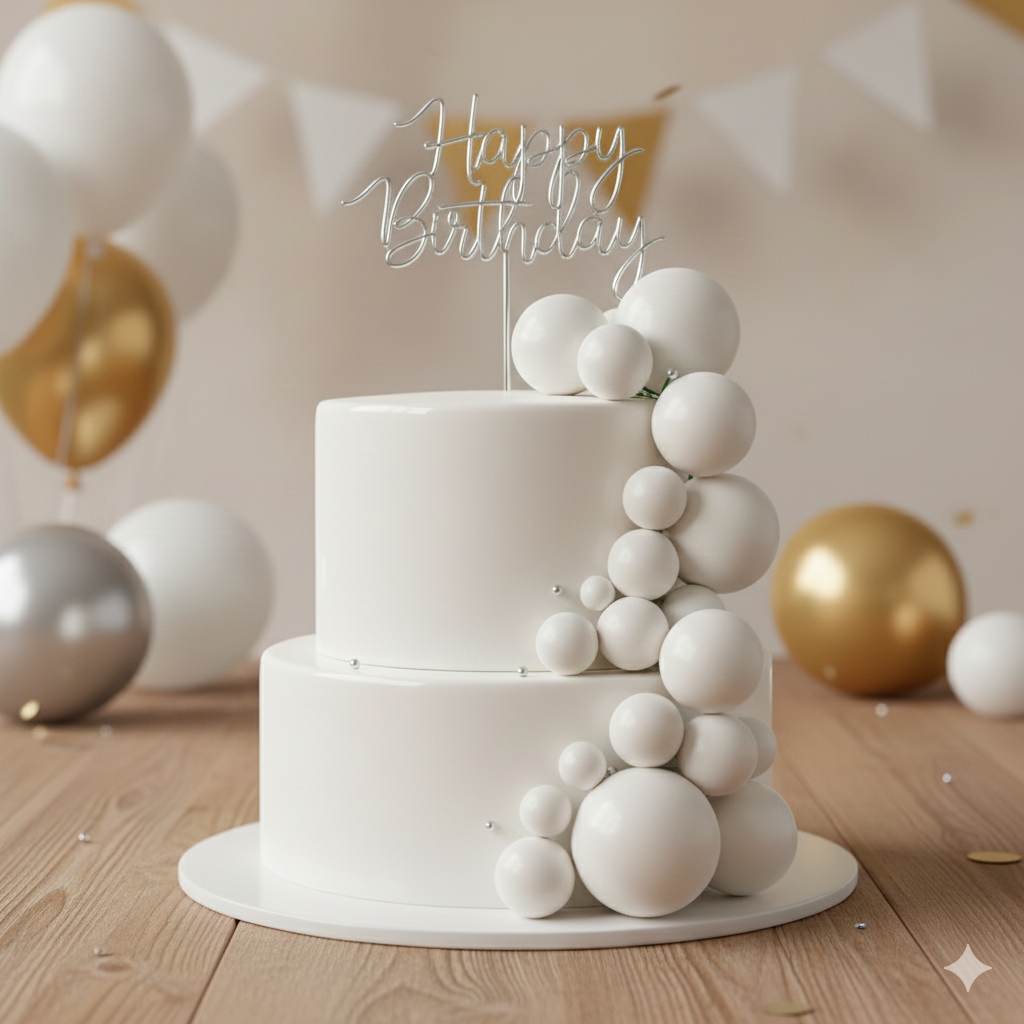 CAKE DECORATION  OR FAUX BALL  WHITE (PACKET OF  20 PCS)